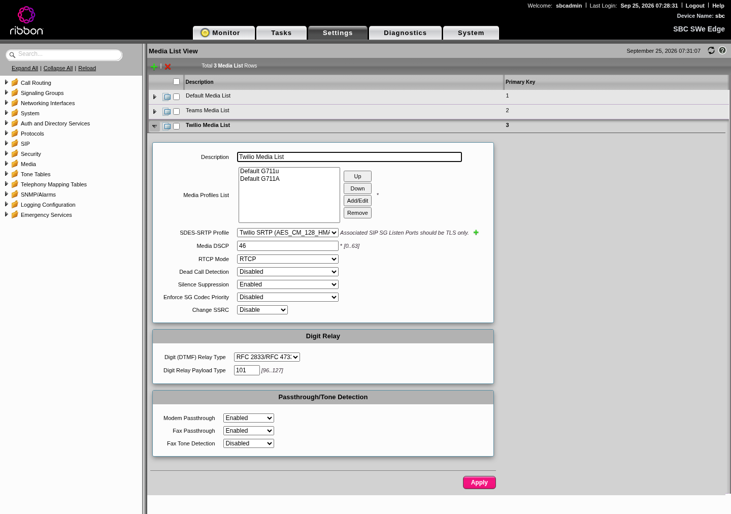 Twilio media list